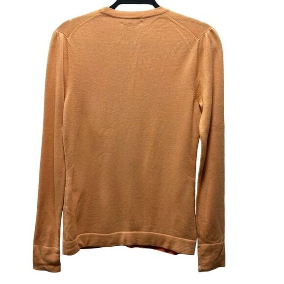 Faconnable Womens  Long Sleeves Cashmere Silk Cardigan Sweater Orange Size XS - Picture 2 of 9